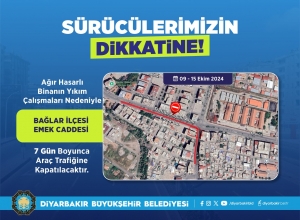 Cengizler ve Emek caddelerinin bir kısmı 7 gün trafiğe kapatılacak