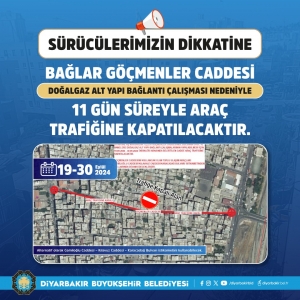 Cadeyê Goçmenler yê Baglarî do 11 rojî trafîkî rê bêro padayene